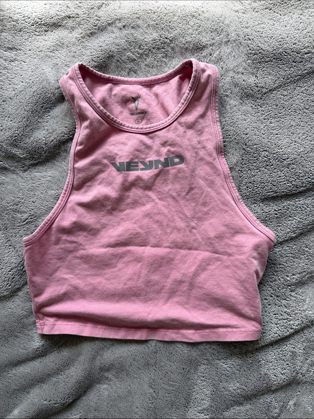 Women’s Pink Racerback Crop Tank with Logo